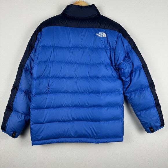 The North Face 550 Puffer Jacket Boys XL 18/20 Goose Down Full Zip Coat Blue - Picture 7 of 11